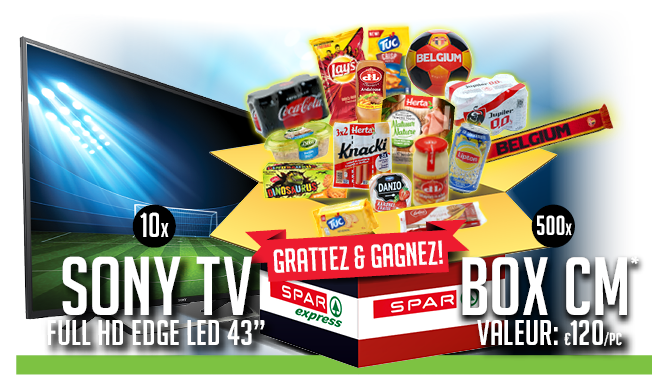 Concours, SPAR, box CM, CM, TV, Sony, football, SPAR.be