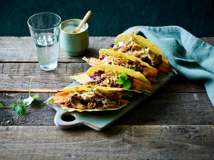 taco, veggie, vegetarisch, champignons, pulled champignons, mexicaans, oesterzwammen, spar.be