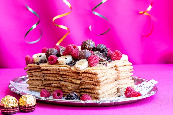 gateau, petit-beurretaart, taart, dessert, gebak, kids, grootmoeders keuken, pindakaas, kids, koekjestaart, spar.be
