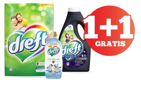 promo, korting, dreft, assortiment, wasmiddel, vloeibaar, poeder, wasverzachter, spar.be