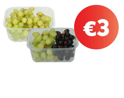 promo, korting, druiven, pitloos, wit, blauw, spar.be