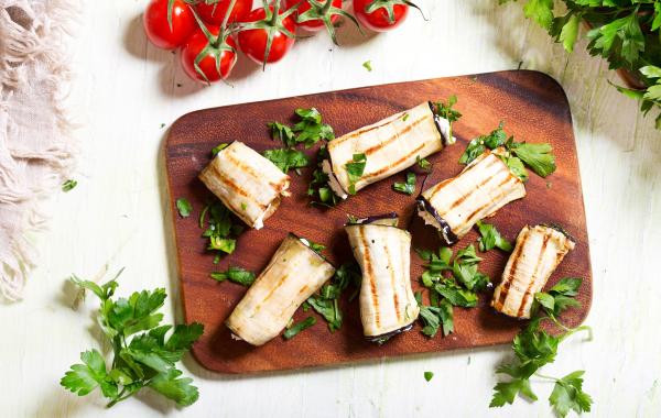 aubergine, feta, gedroogde tomaatjes, Grieks, Hapje, Aperitief, spar.be