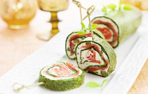 Spinazie, vis, zalm, high tea, brunch, apero, voorgerecht, hapje, spar.be